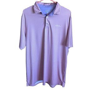 Simply Southern Mens Size XL pink purple striped shirt polo golf short sleeve